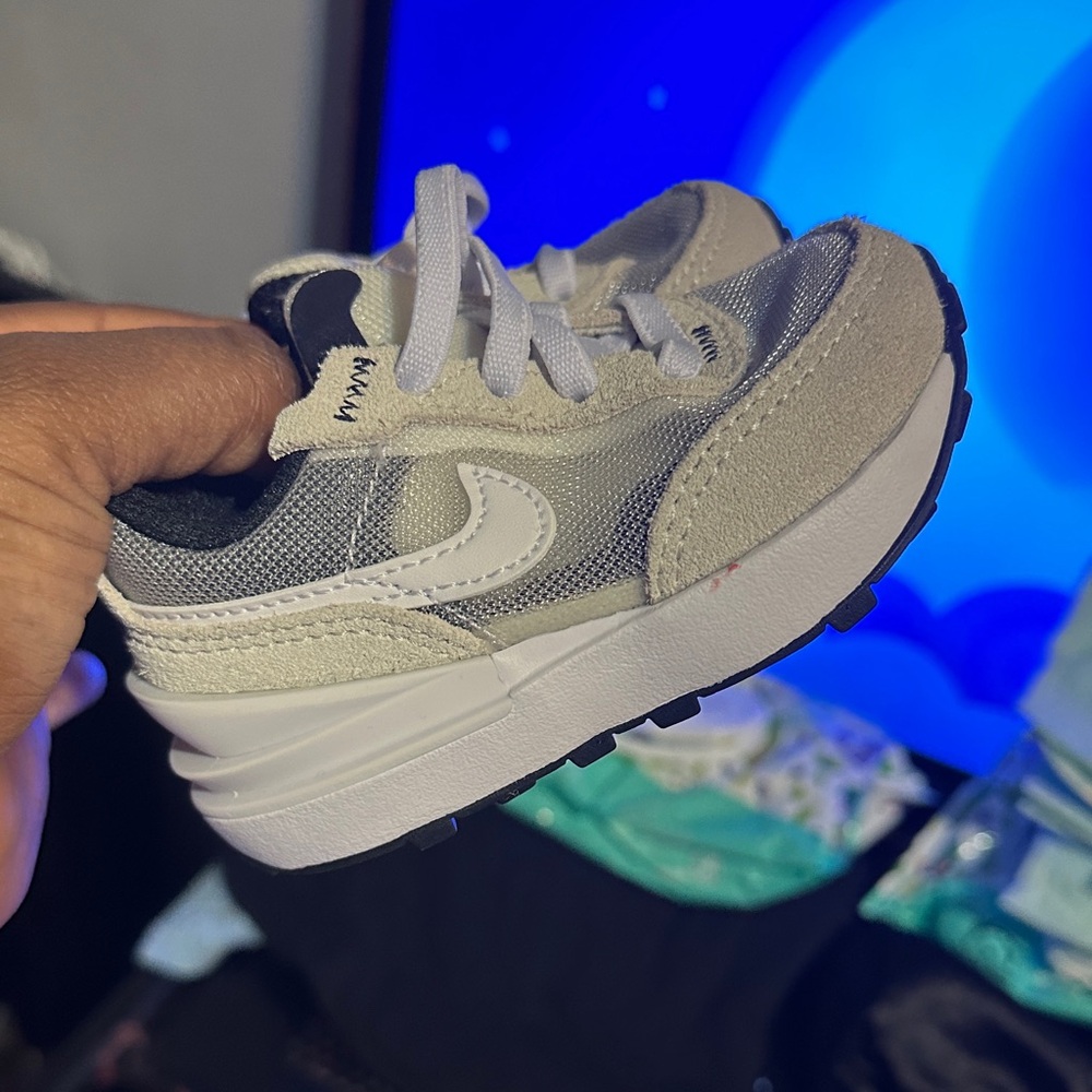 Kids' White and Gray Sneakers